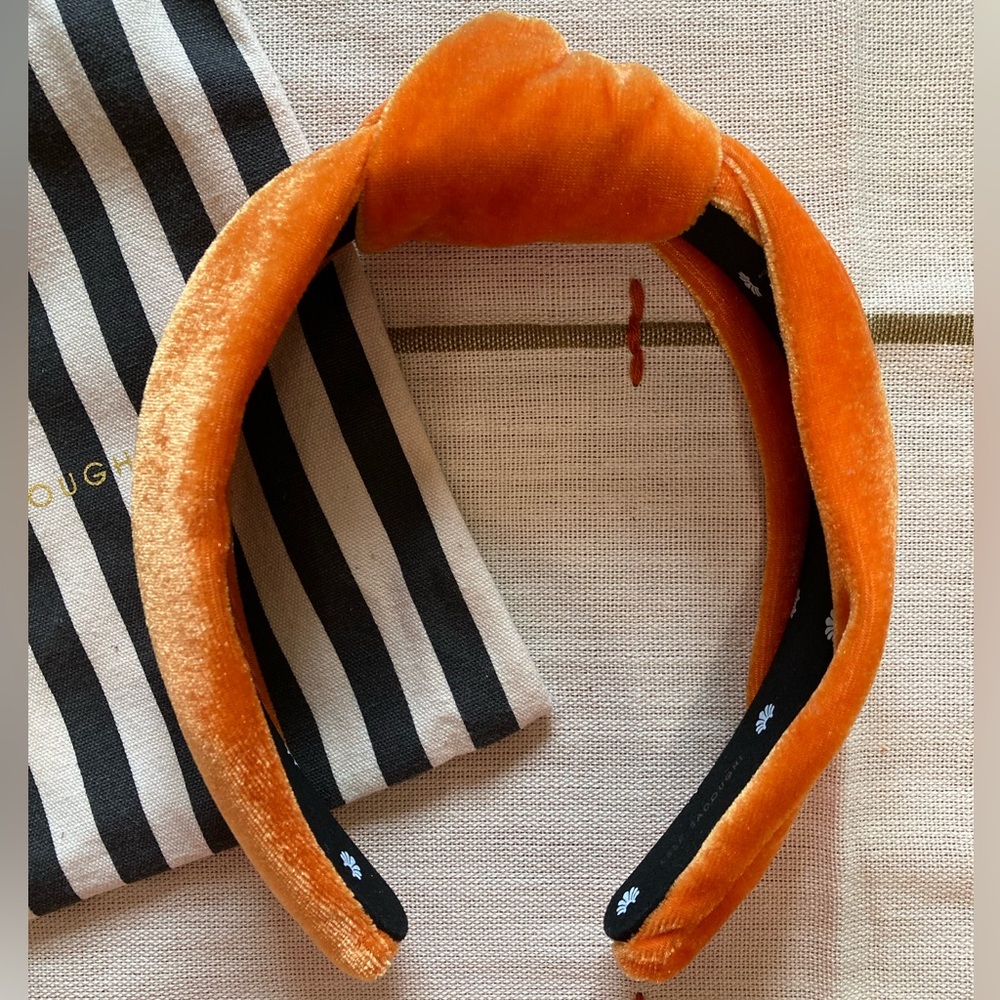 Lele Sadoughi Orange Velvet Headband
